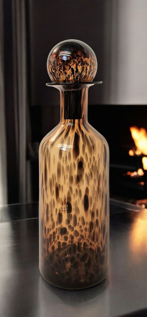 Leopard Design Glass Jar or Bottle Style Ornament 52cm Shades 4 Seasons