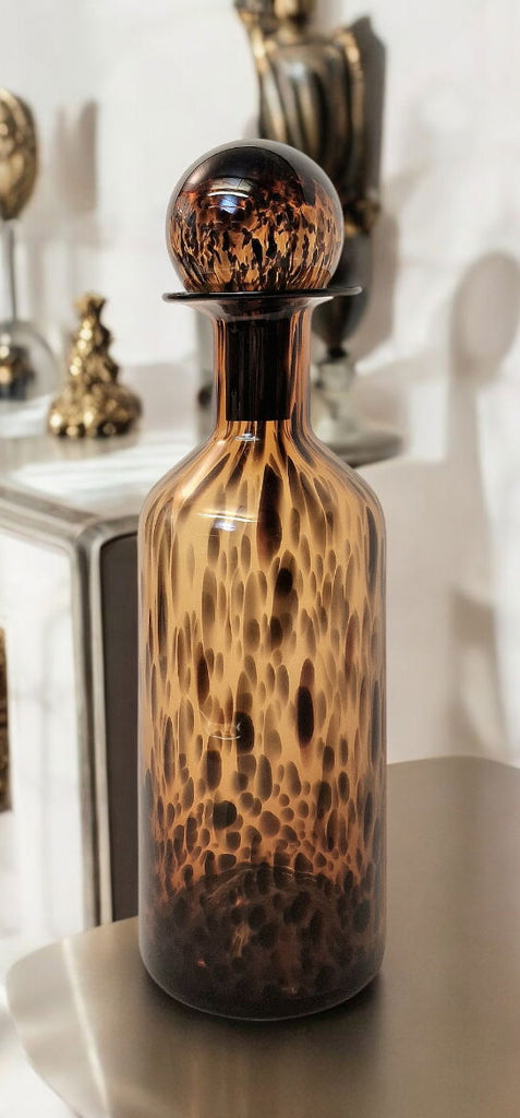 Leopard Design Glass Jar or Bottle Style Ornament 52cm Shades 4 Seasons