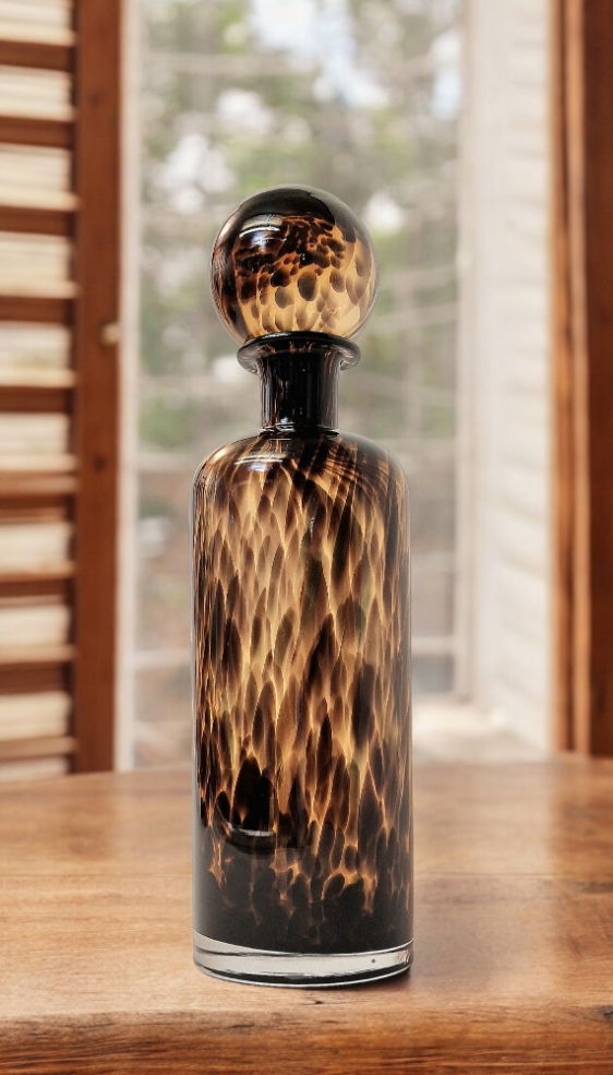 Leopard Design Glass Jar or Bottle Style Ornament 40cm Shades 4 Seasons