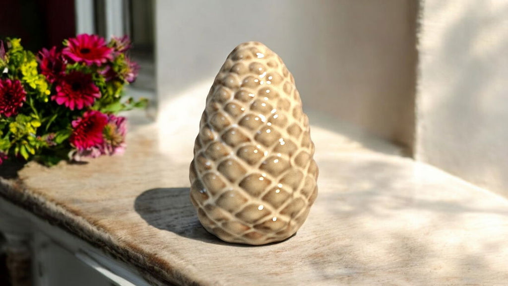 Ceramic Pinecone Ornament 11cm Shades 4 Seasons