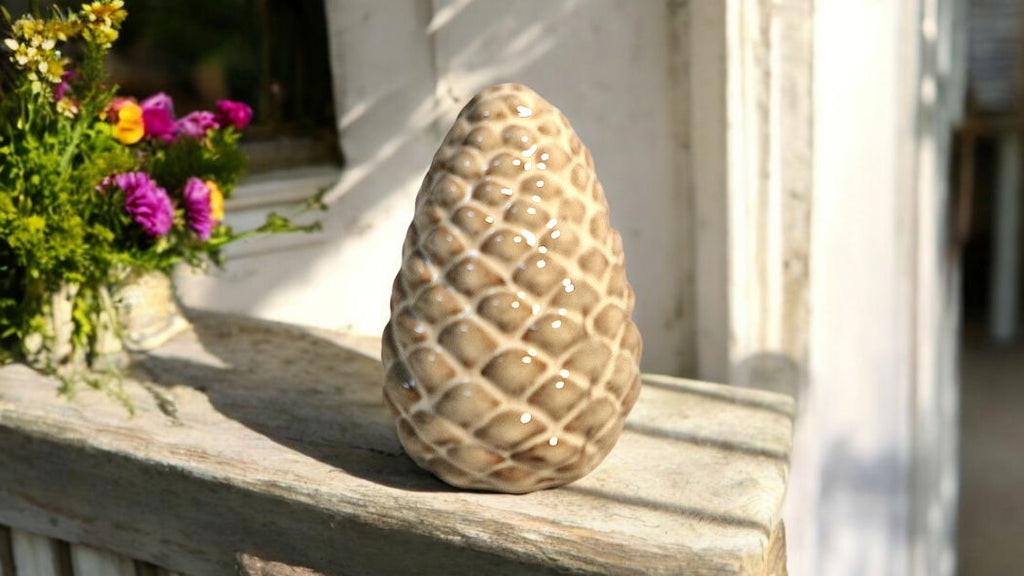 Ceramic Pinecone Ornament 11cm Shades 4 Seasons