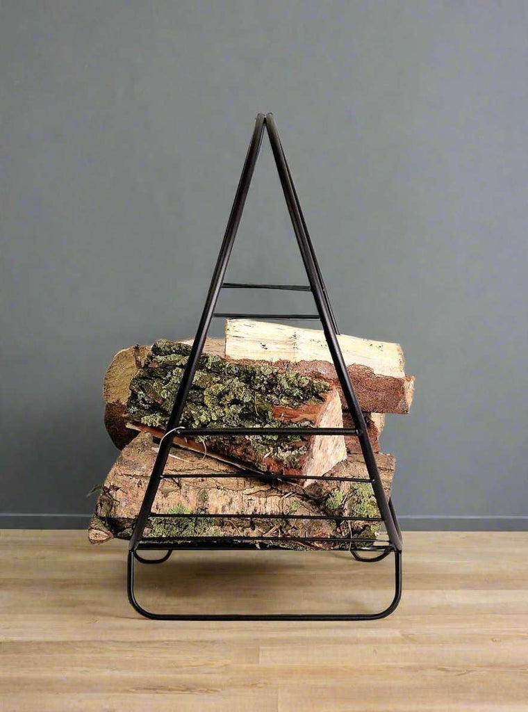 Black Fireside Metal Log Holder 47cm Geko Products