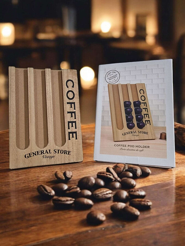 General Store Wooden Coffee Pod Holder 26x18cm Geko Products