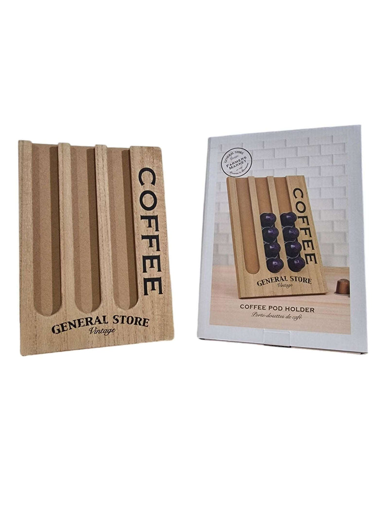 General Store Wooden Coffee Pod Holder 26x18cm Geko Products