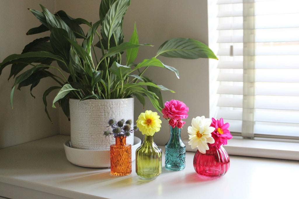 Set of Four Boho Posy Vase Bottles Geko Products