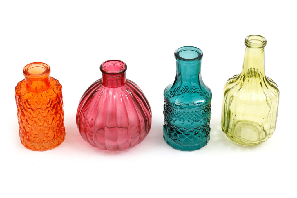 Set of Four Boho Posy Vase Bottles Geko Products