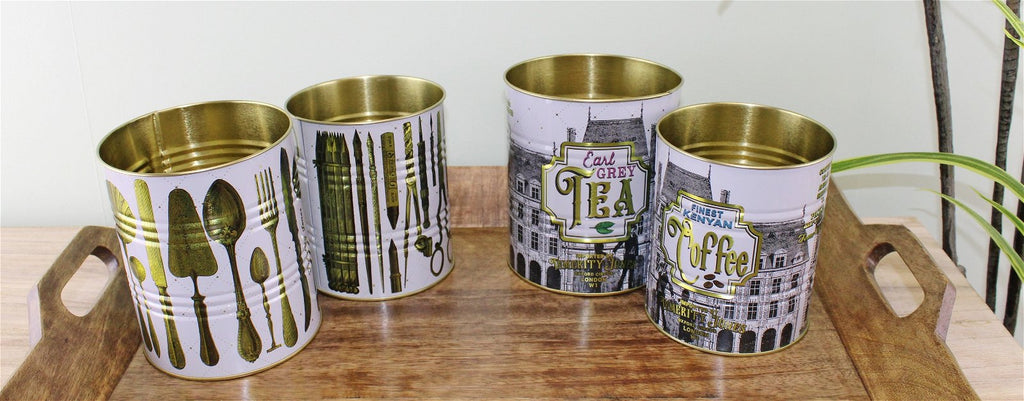 Set of 4 Vintage Style Storage Tins Geko Products