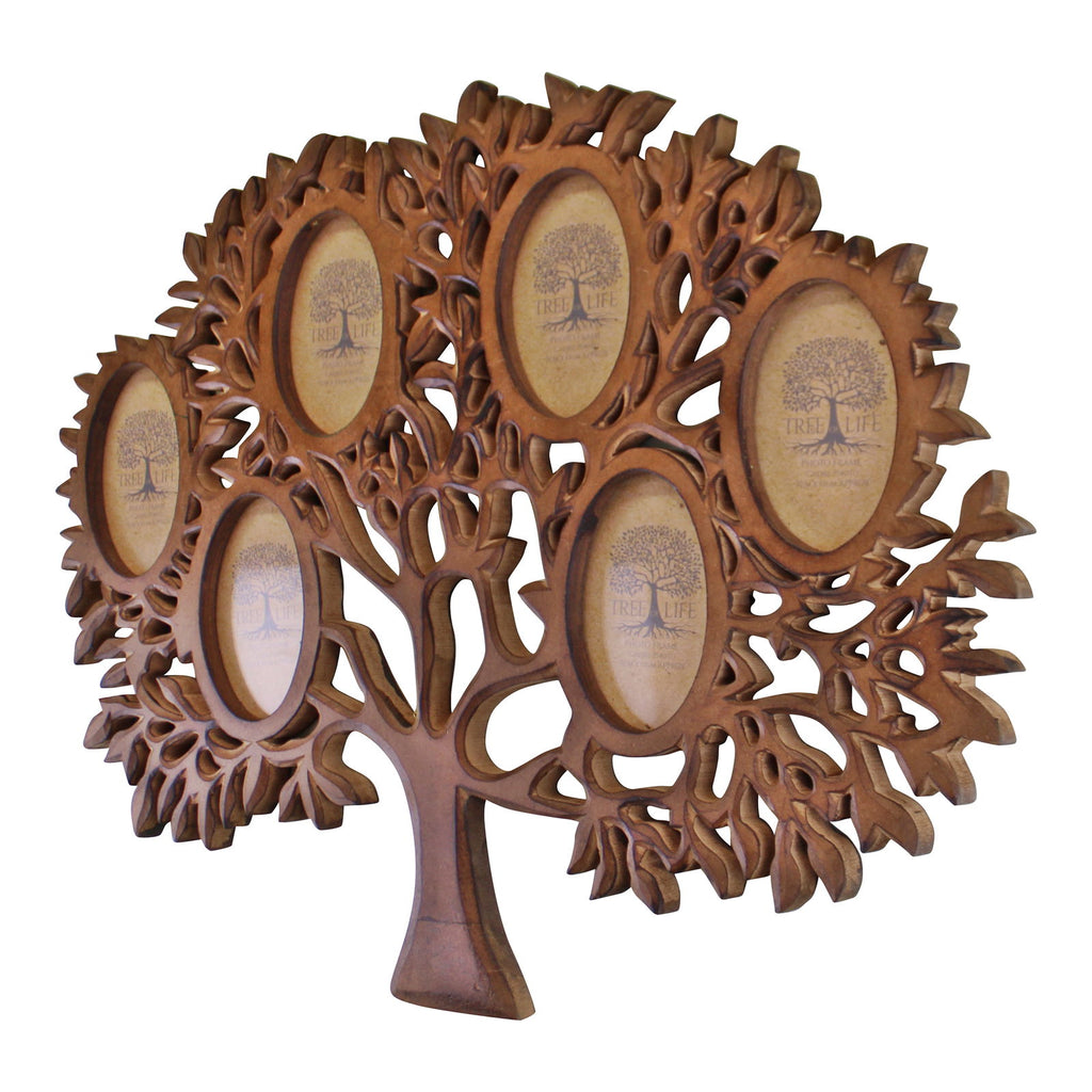 Wooden Multi Photo Frame, Tree Of Life Design Geko Products