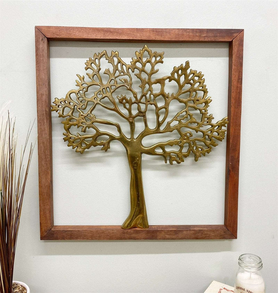 Gold Tree Of Life In Wooden Frame Geko Products