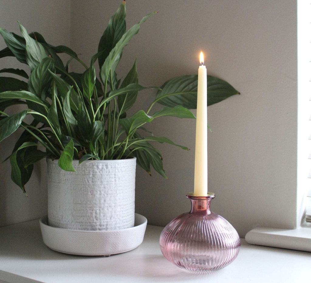 Pink Glass Candle Holder Geko Products