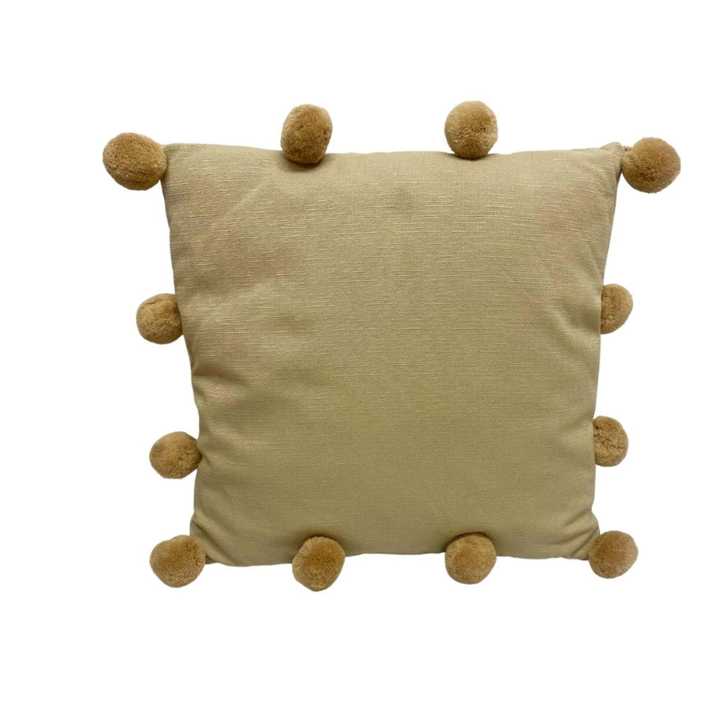 Beige Square Pompom Cushion Geko Products