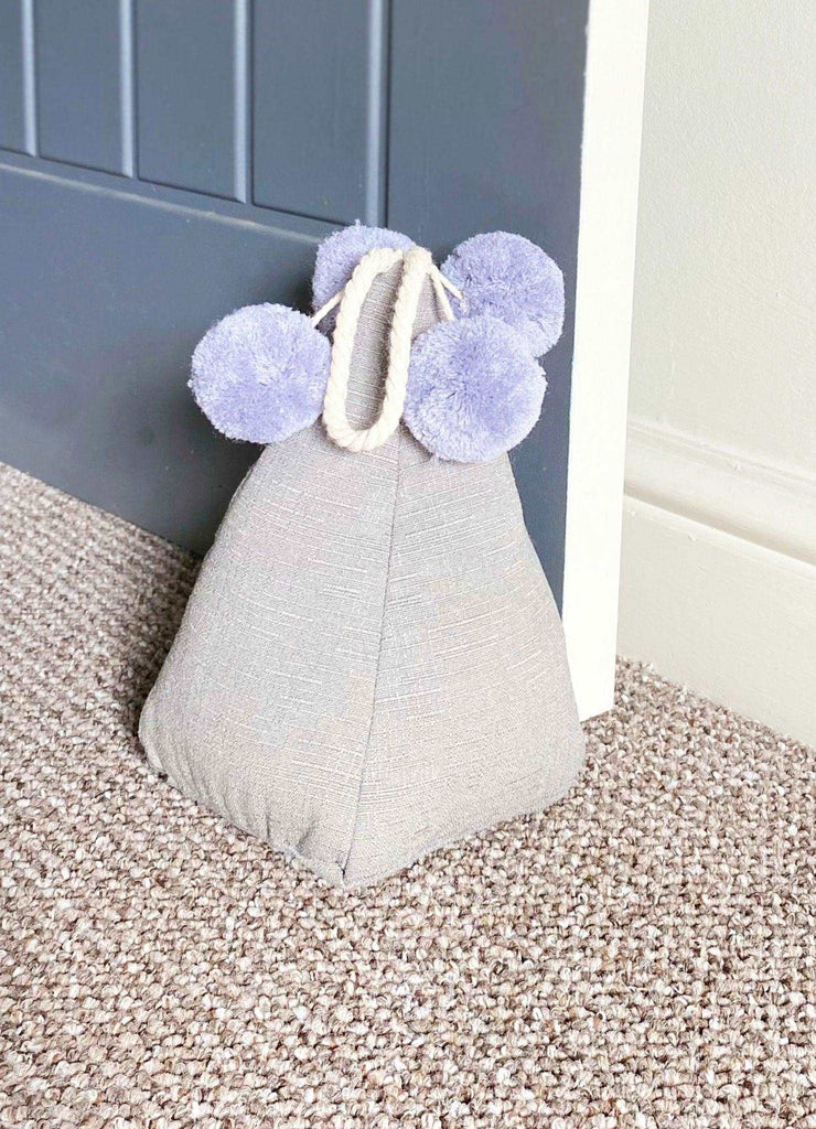 Grey Pompom Doorstop Geko Products