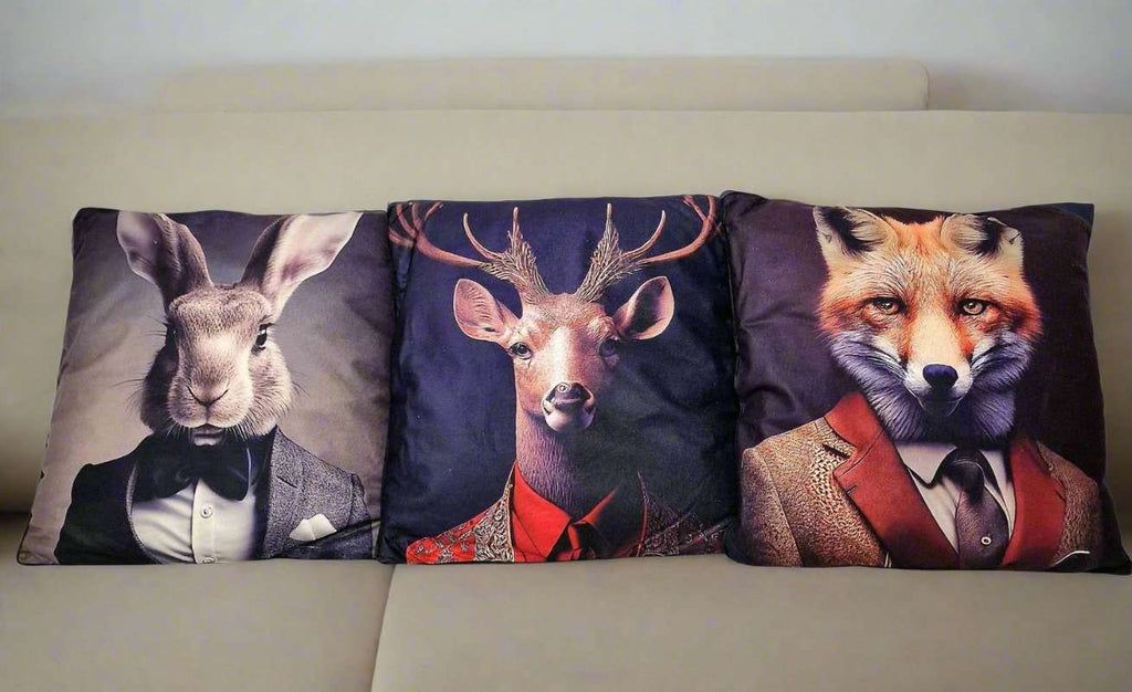 Forest Animal Set of 3 Cushions 45cm Geko Products