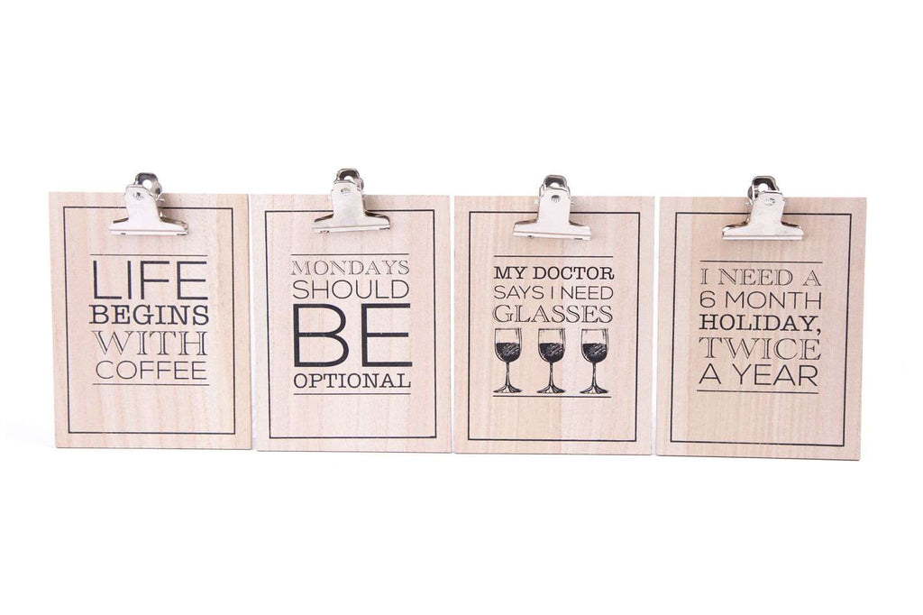 Set of Four Slogan Clipboards Geko Products