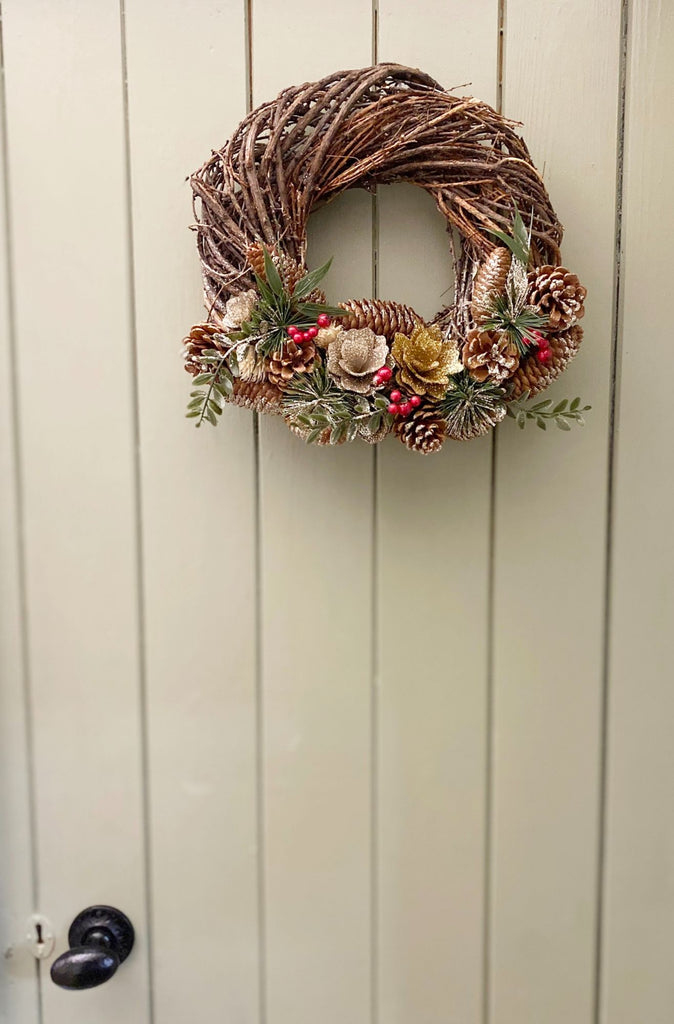 Twisted Pine & Berry Botanical Christmas Wreath 35cm Geko Products