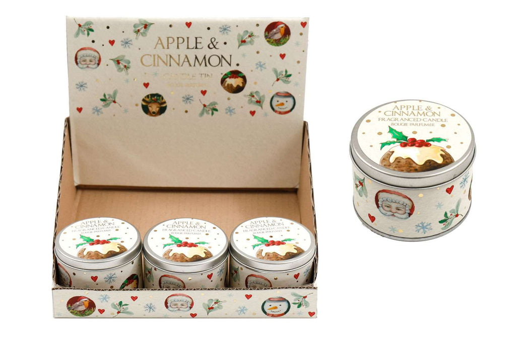 Christmas Pudding Candle in Tin Geko Products