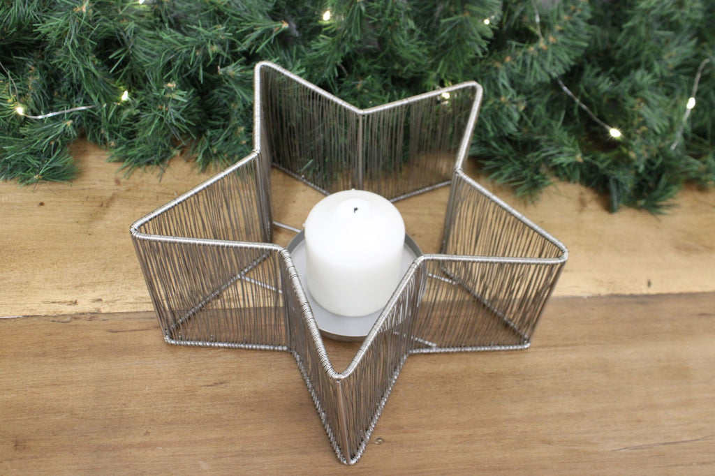 Silver Star Candle Holder Geko Products