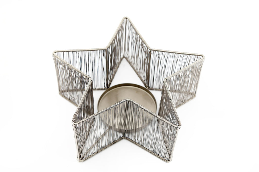 Silver Star Candle Holder Geko Products