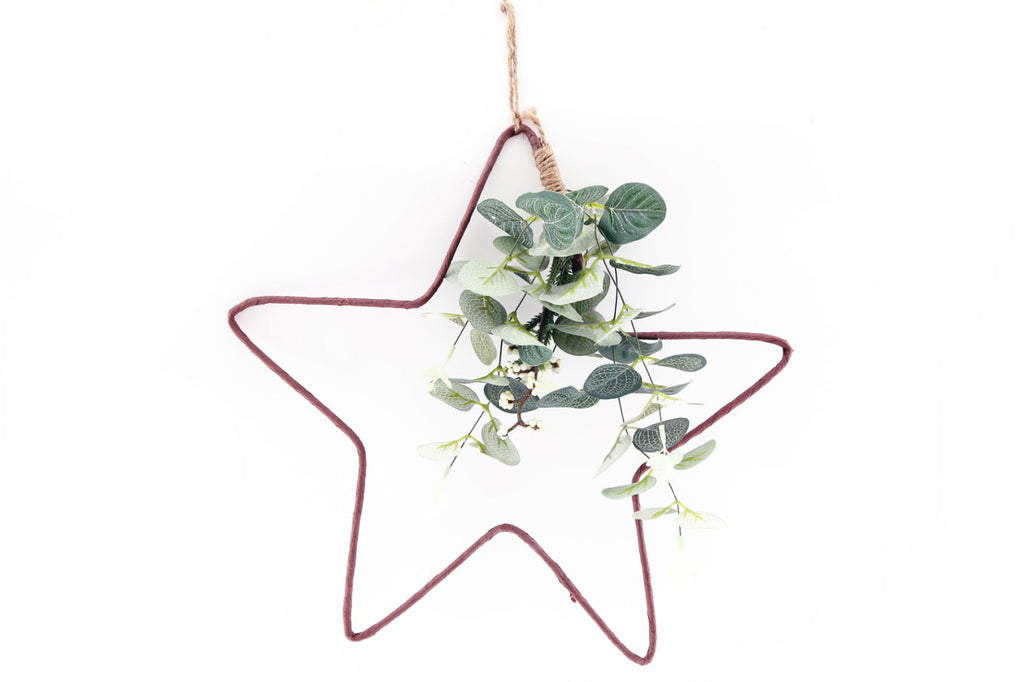 Hanging Wire Star with Eucalyptus Detail Geko Products