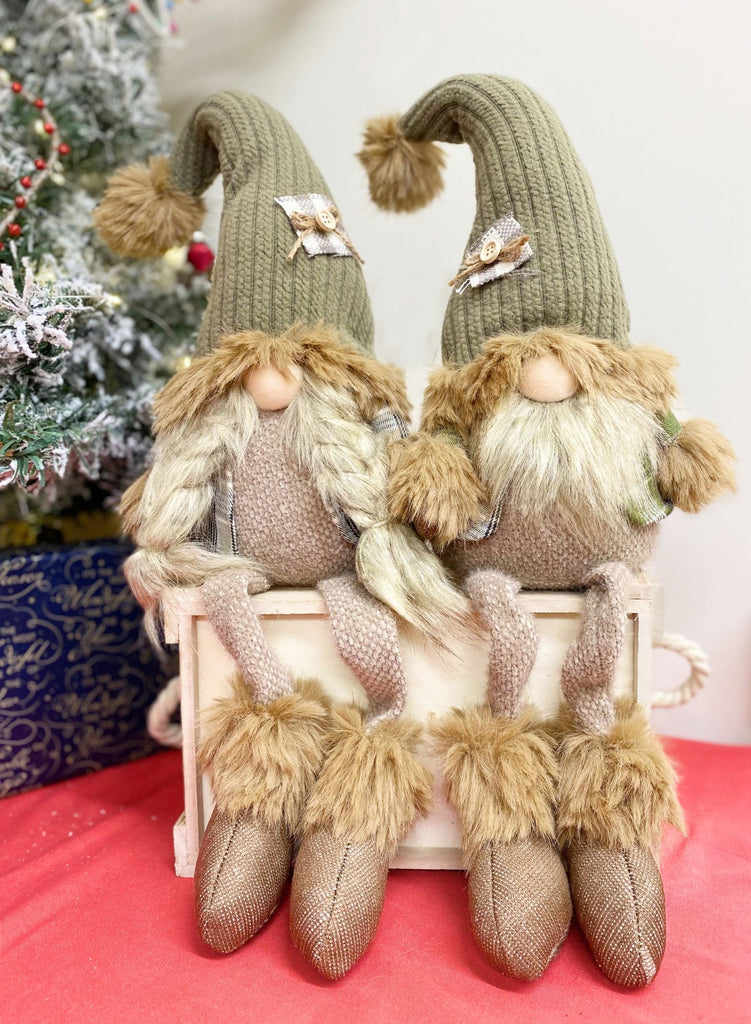 Sitting Mr & Mrs Santa Gonks With Dangly Legs Geko Products