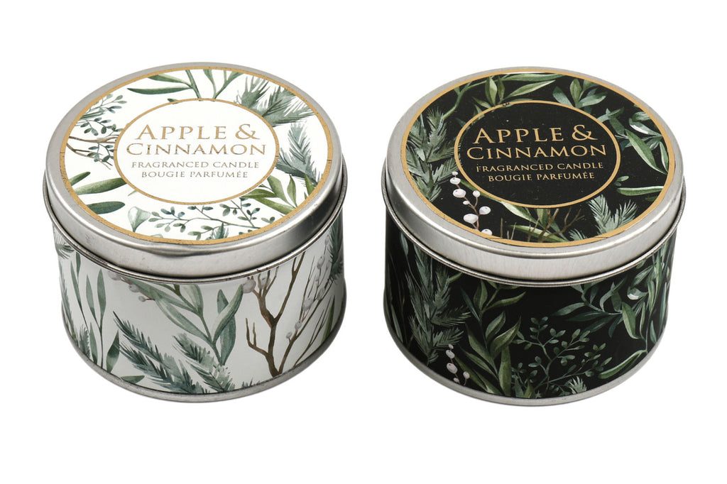 Set of Two Apple and Cinnamon Tin Candles Geko Products