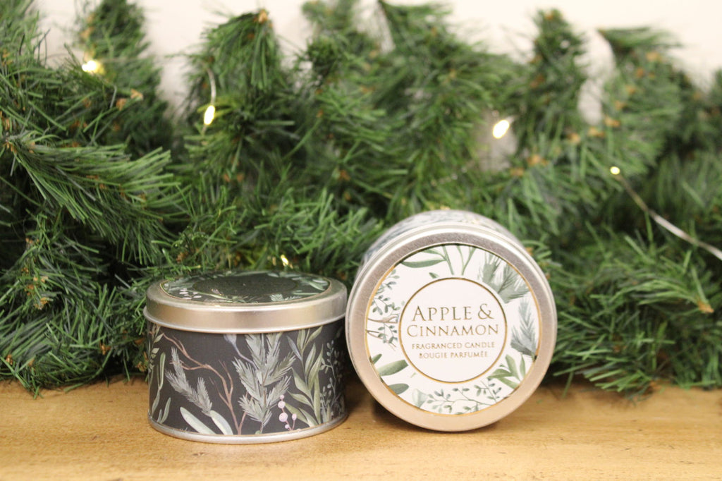 Set of Two Apple and Cinnamon Tin Candles Geko Products