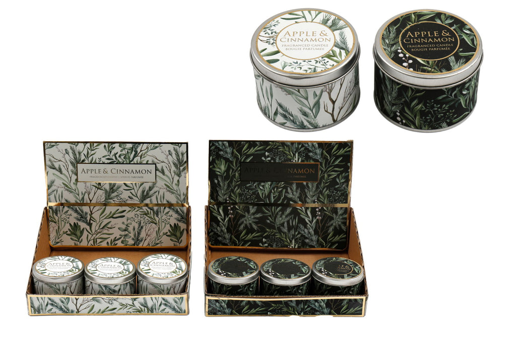 Set of Two Apple and Cinnamon Tin Candles Geko Products