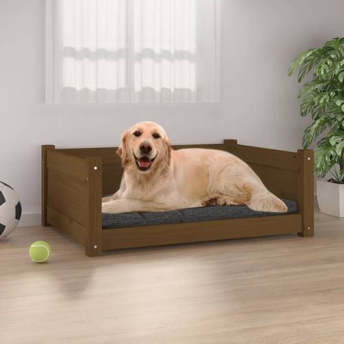 vidaXL Dog Bed Wax Brown 95.5x65.5x28 cm Solid Wood Pine honey brown 75.5 x 55.5 x 28 cm vidaXL