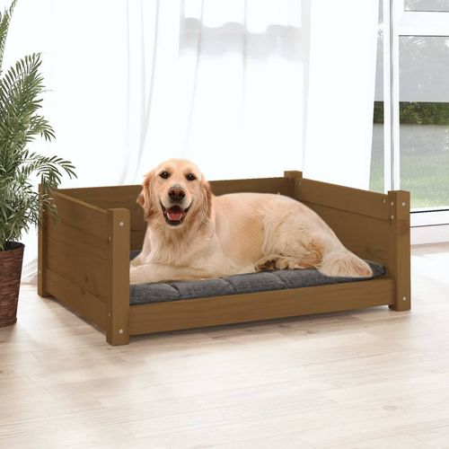 vidaXL Dog Bed Wax Brown 95.5x65.5x28 cm Solid Wood Pine vidaXL
