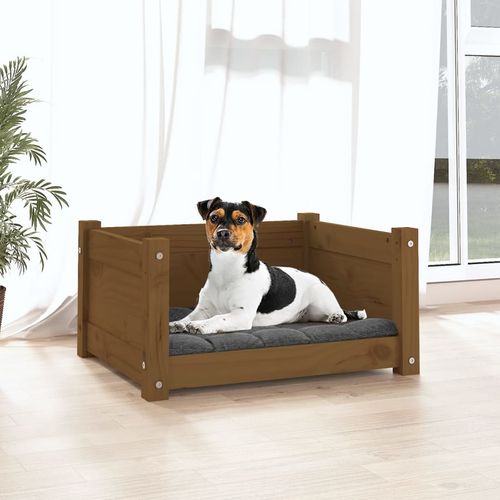 vidaXL Dog Bed Wax Brown 95.5x65.5x28 cm Solid Wood Pine vidaXL