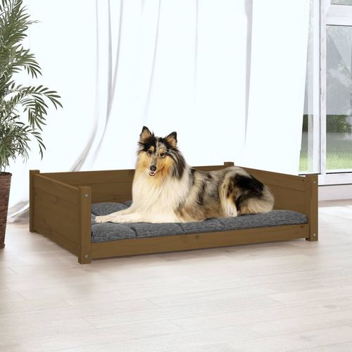 vidaXL Dog Bed Wax Brown 95.5x65.5x28 cm Solid Wood Pine vidaXL