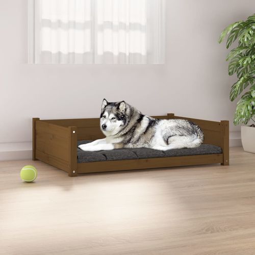 vidaXL Dog Bed Wax Brown 95.5x65.5x28 cm Solid Wood Pine honey brown 105.5 x 75.5 x 28 cm vidaXL