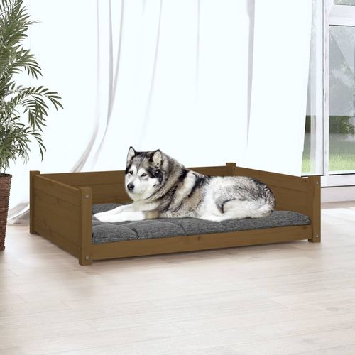 vidaXL Dog Bed Wax Brown 95.5x65.5x28 cm Solid Wood Pine vidaXL