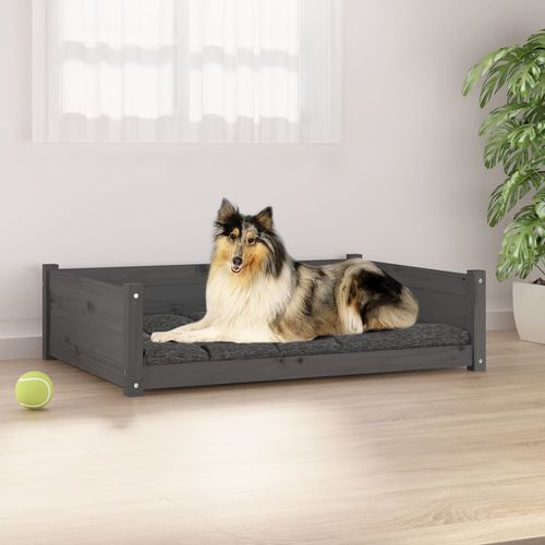 vidaXL Dog Bed Wax Brown 95.5x65.5x28 cm Solid Wood Pine grey 95. 5 x 65.5 x 28 cm vidaXL