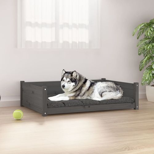 vidaXL Dog Bed Wax Brown 95.5x65.5x28 cm Solid Wood Pine grey 105.5 x 75.5 x 28 cm vidaXL