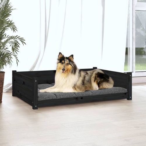 vidaXL Dog Bed Wax Brown 95.5x65.5x28 cm Solid Wood Pine black 95. 5 x 65.5 x 28 cm vidaXL