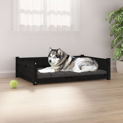 vidaXL Dog Bed Wax Brown 95.5x65.5x28 cm Solid Wood Pine black 105.5 x 75.5 x 28 cm vidaXL