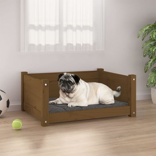 vidaXL Dog Bed Wax Brown 95.5x65.5x28 cm Solid Wood Pine honey brown 65.5 x 50.5 x 28 cm vidaXL