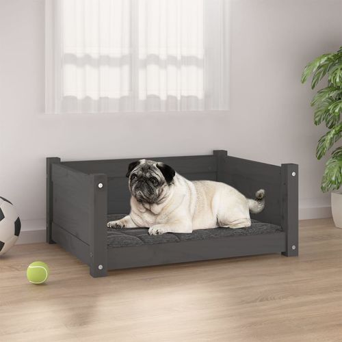 vidaXL Dog Bed Wax Brown 95.5x65.5x28 cm Solid Wood Pine grey 65.5 x 50.5 x 28 cm vidaXL