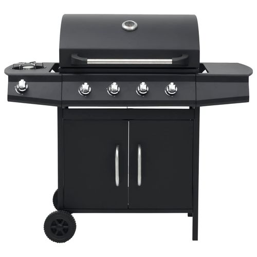 vidaXL Gas Barbecue Grill 4+1 Cooking Zone Black Steel vidaXL