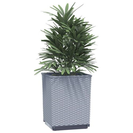vidaXL Garden Planters 2 pcs Dark Grey 30x30x37 cm Polypropylene vidaXL