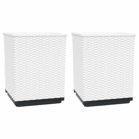 vidaXL Garden Planters 2 pcs Dark Grey 30x30x37 cm Polypropylene vidaXL