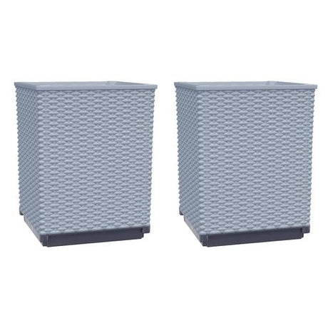 vidaXL Garden Planters 2 pcs Dark Grey 30x30x37 cm Polypropylene vidaXL