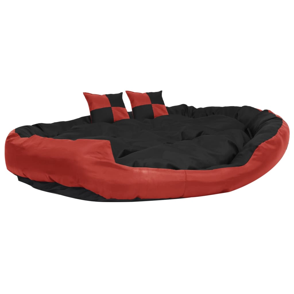 vidaXL Reversible & Washable Dog Cushion Grey and Black 65x50x20 cm vidaXL