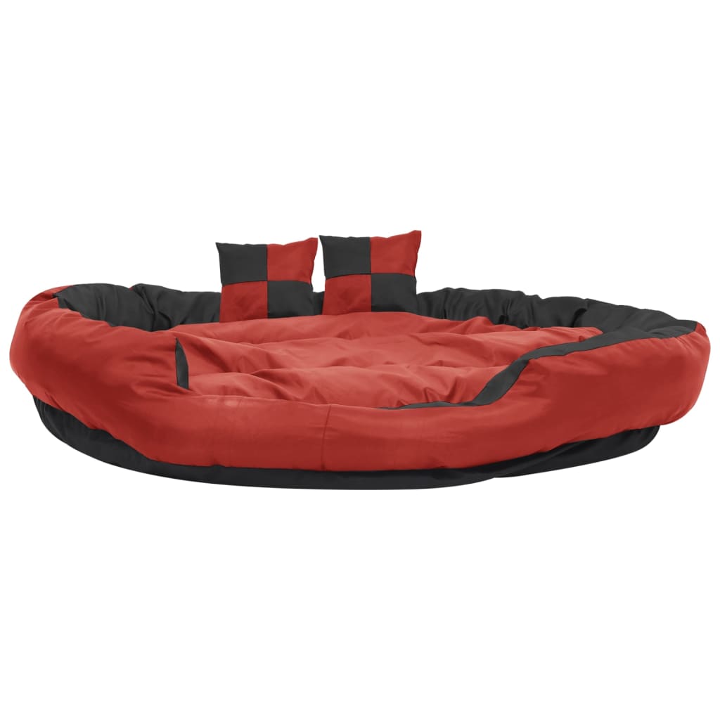 vidaXL Reversible & Washable Dog Cushion Grey and Black 65x50x20 cm vidaXL