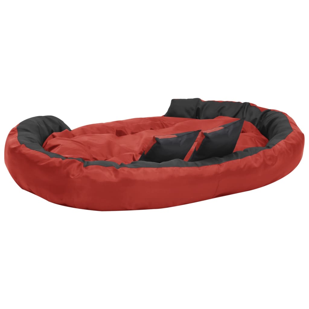vidaXL Reversible & Washable Dog Cushion Grey and Black 65x50x20 cm vidaXL