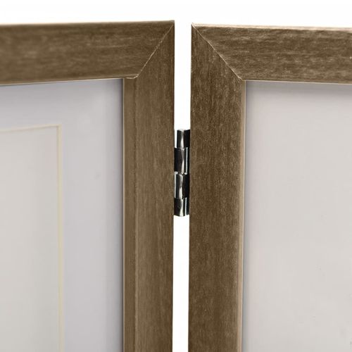 vidaXL Trifold Photo Frame Collage Light Brown 22x15 cm+2x vidaXL