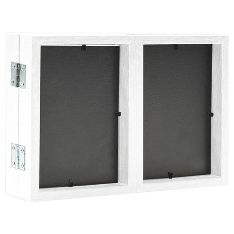 vidaXL White Wooden Trifold Photo Frame for Home Decor vidaXL