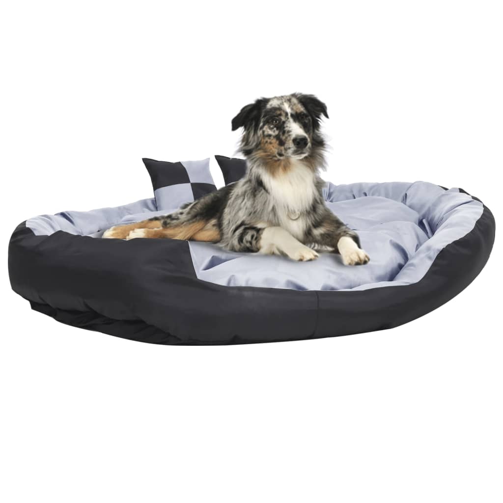 vidaXL Reversible & Washable Dog Cushion Grey and Black 65x50x20 cm grey and black 150 x 120 x 25 cm vidaXL