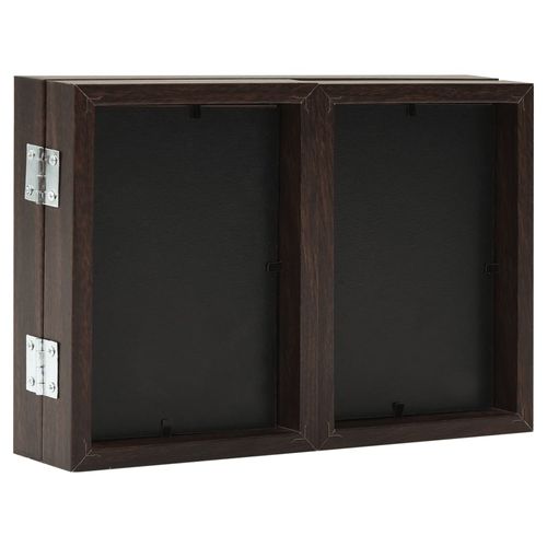 vidaXL Trifold Photo Frame Collage Light Brown 22x15 cm+2x vidaXL